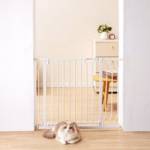 Cancelletto di Sicurezza VEVOR per Bambini, Espandibile e Senza Forare, per Scale e Porte, Colore Bianco, L: 74,9-94,0 cm, H: 76,2 cm