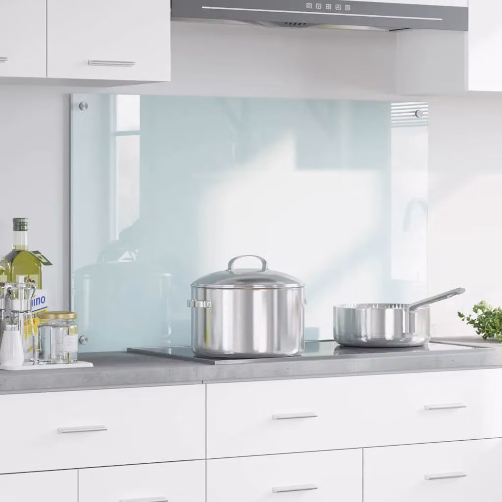 Schienale da cucina vidaXL in vetro temperato bianco L: 100 cm, H: 60 cm