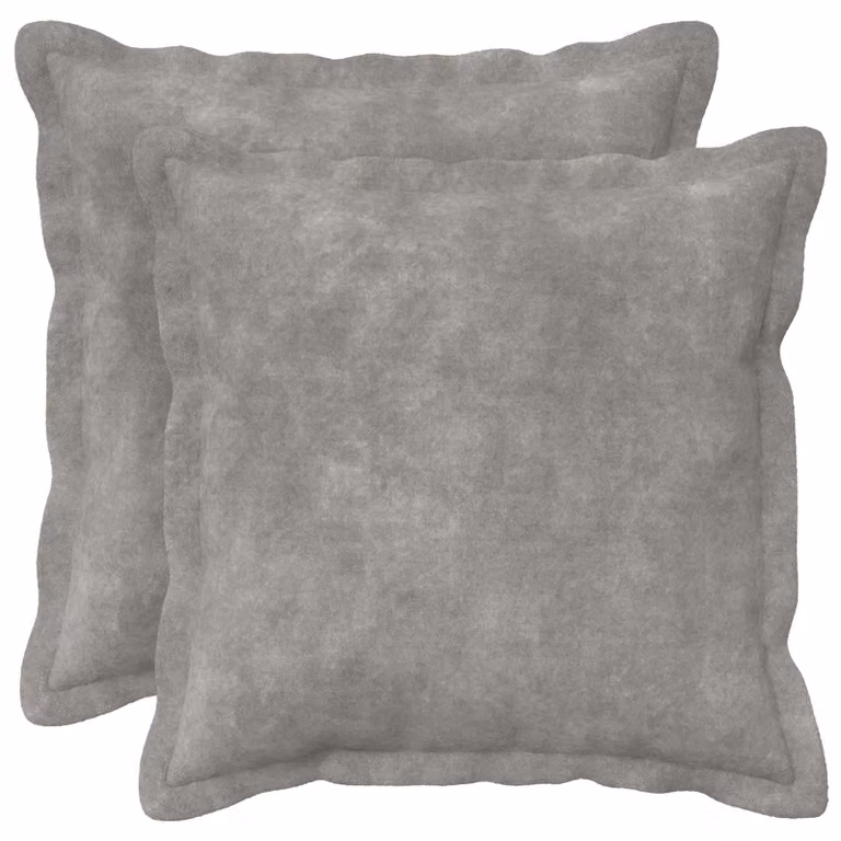 vidaXL Cuscino HOUTEN 2 pz Grigio Chiaro Fleece in microfibra
