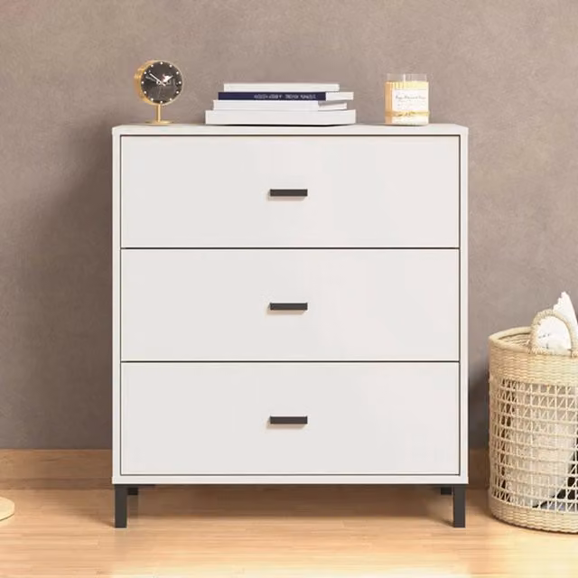 Cassettiera Portio DMORA con 3 cassetti, Bianco, L 80 cm x P 40 cm x H 90 cm – 1