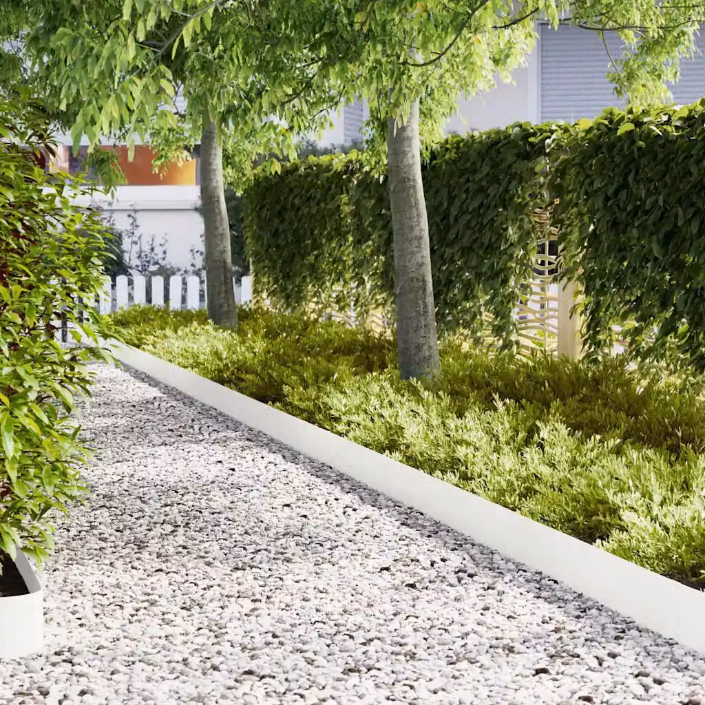 Set di 30 bordure per prato vidaXL in acciaio bianco L: 100 cm, H: 20 cm, P: 0,05 cm