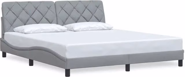 Letto matrimoniale | Letto per adulti | Giroletto senza Materasso Grigio Chiaro 180x200 cm Tessuto