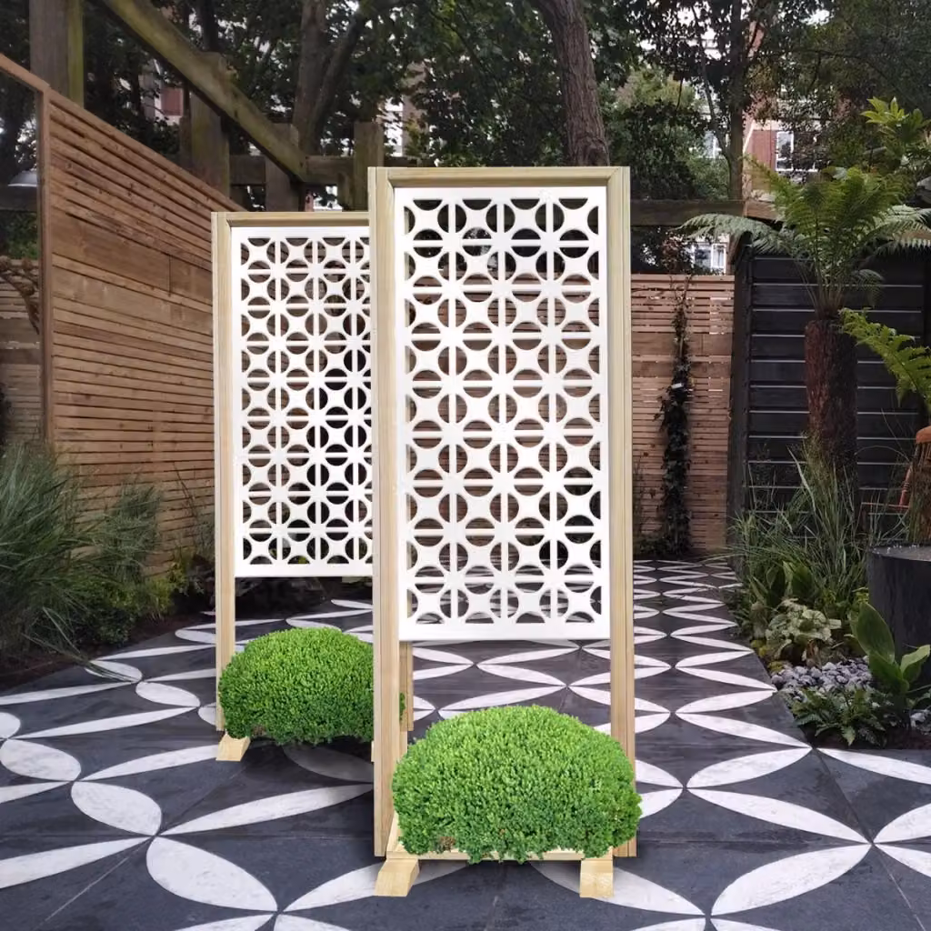Signorbit ROUNDCROSS Separè Paravento modulabile in Legno e PVC Colore: bianco L: 70 cm, P: 50 cm, H: 190 cm – 2