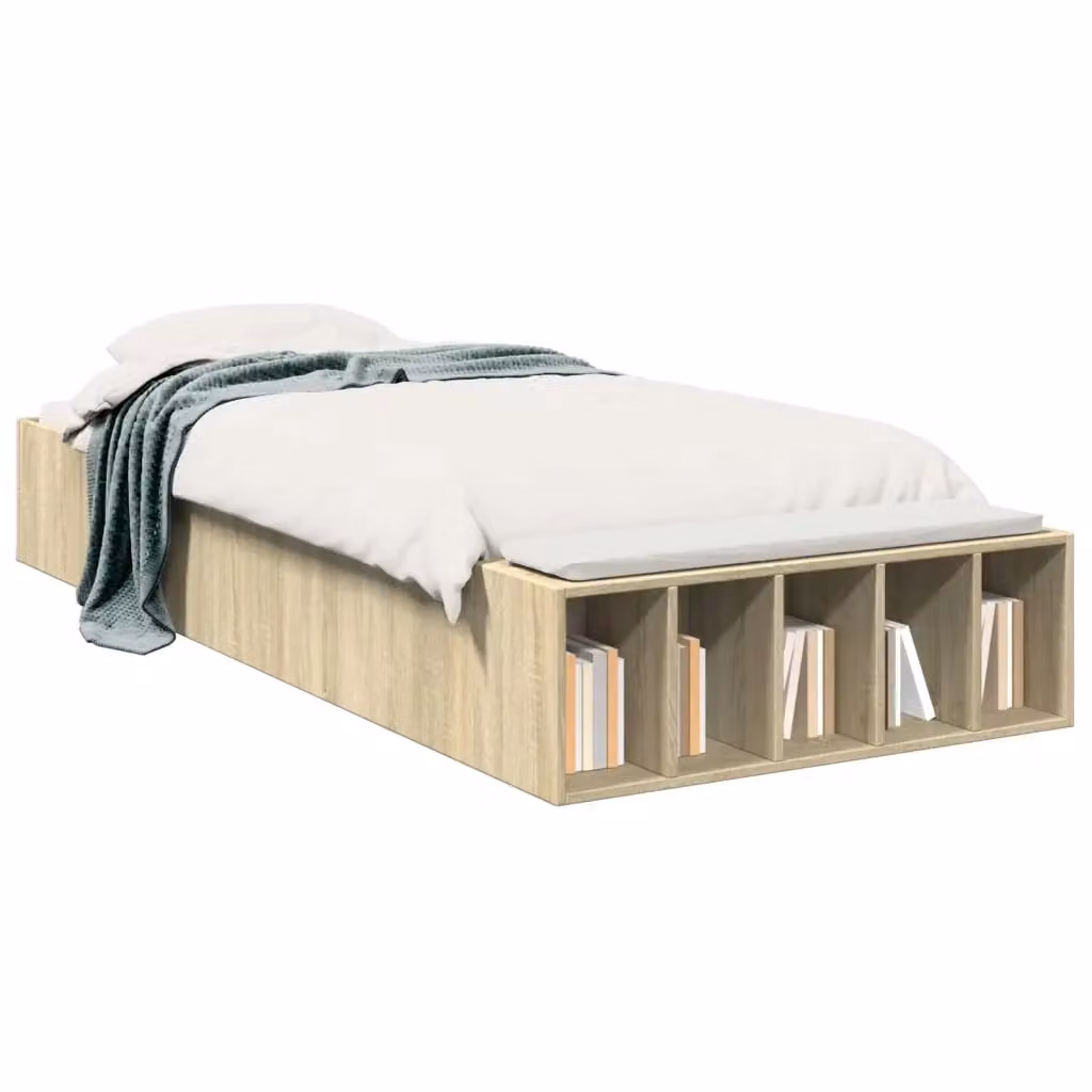 Telaio del letto con contenitore vidaXL in Rovere Sonoma, marrone, L/P/H: 200 x 80 x 83 cm – 2
