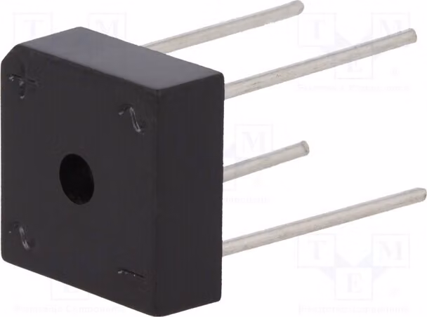1 x raddrizzatore a ponte: monofase, corrente nominale: 10A, tensione massima: 400V, corrente di cortocircuito: 135A, modello PB1004, monofase