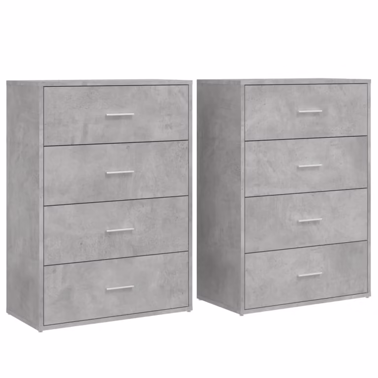 Credenze 2 pz Grigio Cemento 60x31x84 cm in Legno Multistrato
