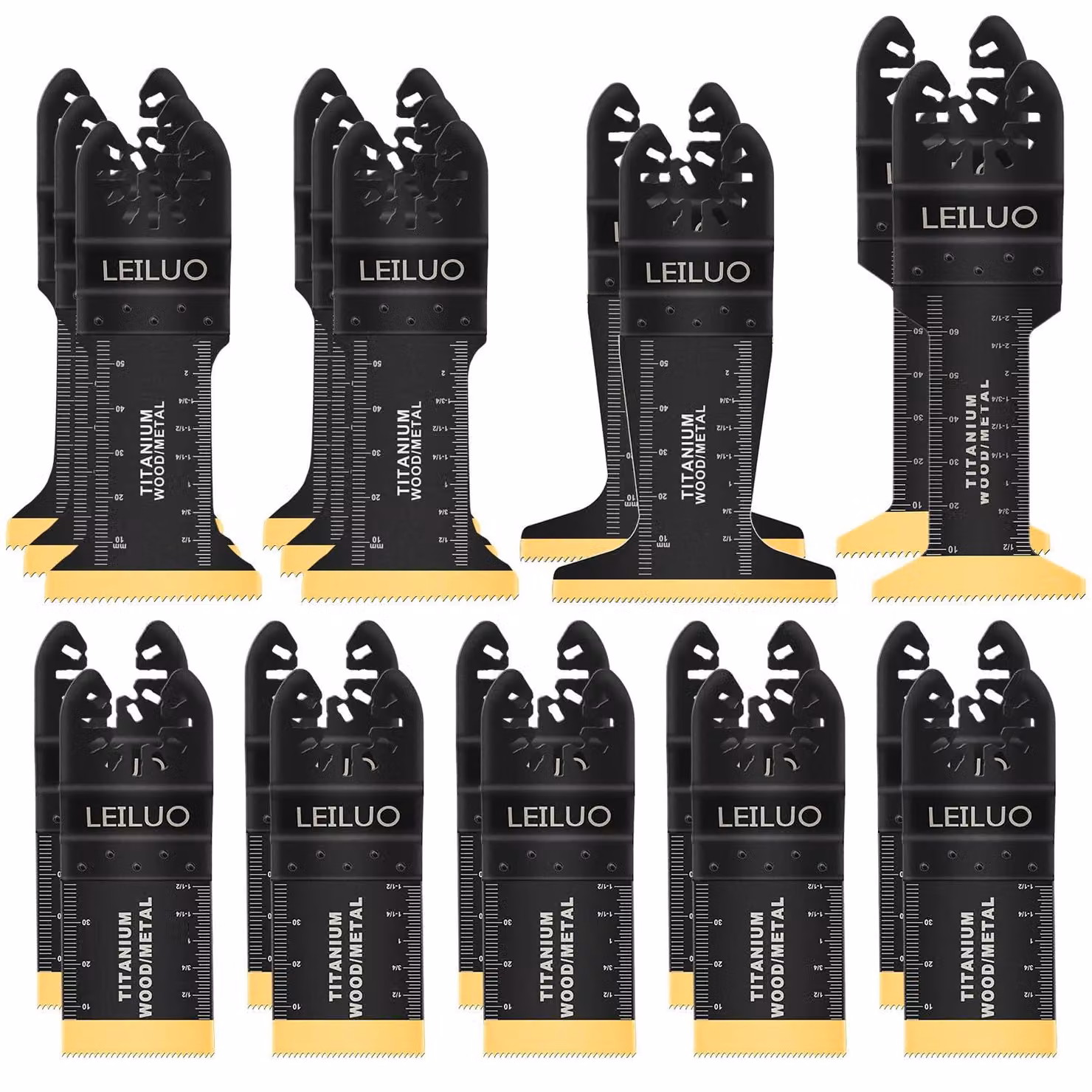 Set di lame per utensile multifunzione, 20 pezzi, in titanio, per legno e metallo, universale, ideale per artigiani