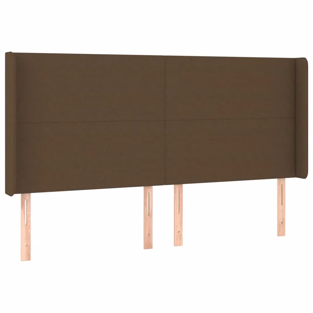 Testiera ad orecchio Design Mania in tessuto marrone scuro L: 203 cm, P: 16 cm, H: 118/128 cm – 2