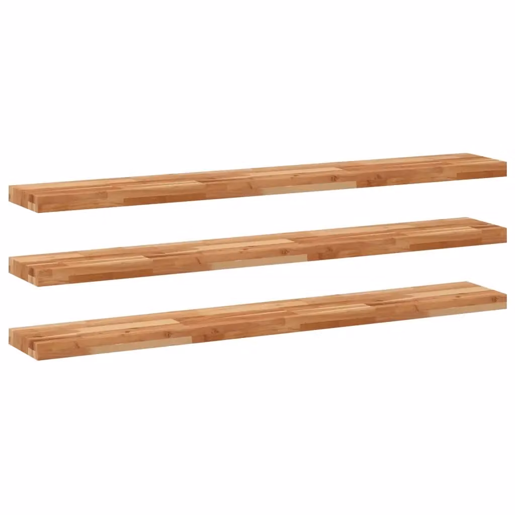 Set di 3 mensole da parete vidaXL in legno di acacia marrone rifinito a olio L: 160 cm, P: 20 cm, H: 4 cm