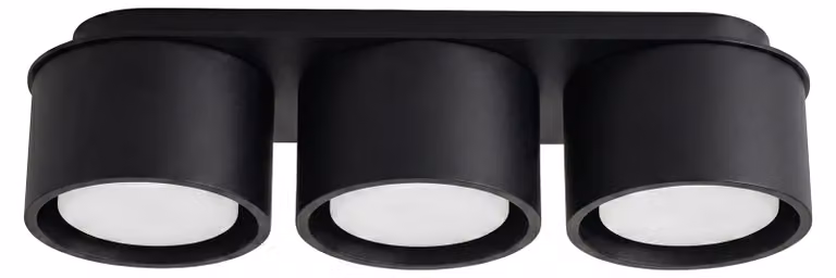 Plafoniera MODO 3 nera Gx53 3xGx53 10W in alluminio 8,2x10,4x32,4 cm Sollux Lighting