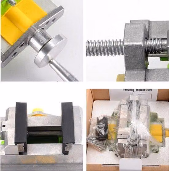 Morsa da banco con slitta trasversale - Alluminio da 3 pollici - Morsa per macchine in colore verde, ideale per foratura e fresatura