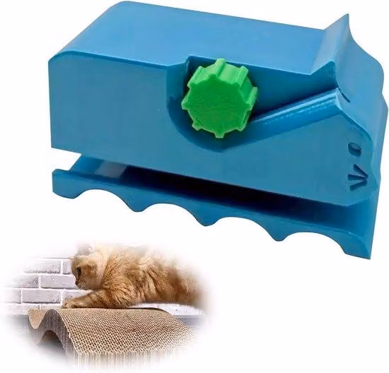 Allecto Premium Taglierina per cartone 3D per tiragraffi per gatti - Taglierina robusta e facile da usare - Piccola e portatile - Taglia cartone per gatti 23x12x8 cm
