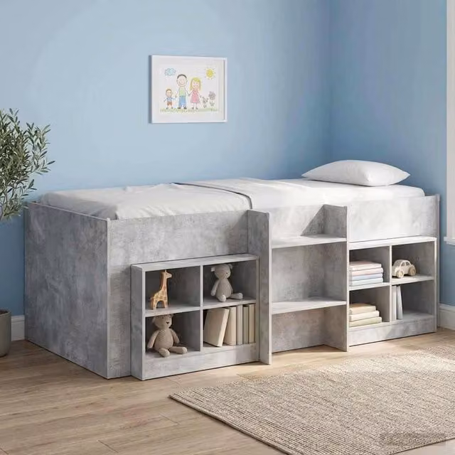 Letto Alto per Bambini Grigio Cemento 80 x 200 cm 3422550