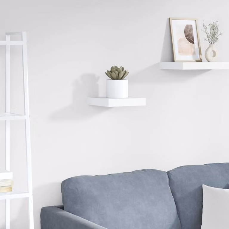 vidaXL Scaffale a Parete Bianco Lucido in MDF L: 23 cm, P: 23,5 cm, H: 3,8 cm