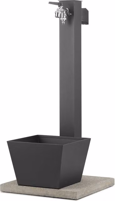 Fontana da Giardino con Rubinetto Base Vaschetta e Portagomma Belfer 42/QRRV Antracite