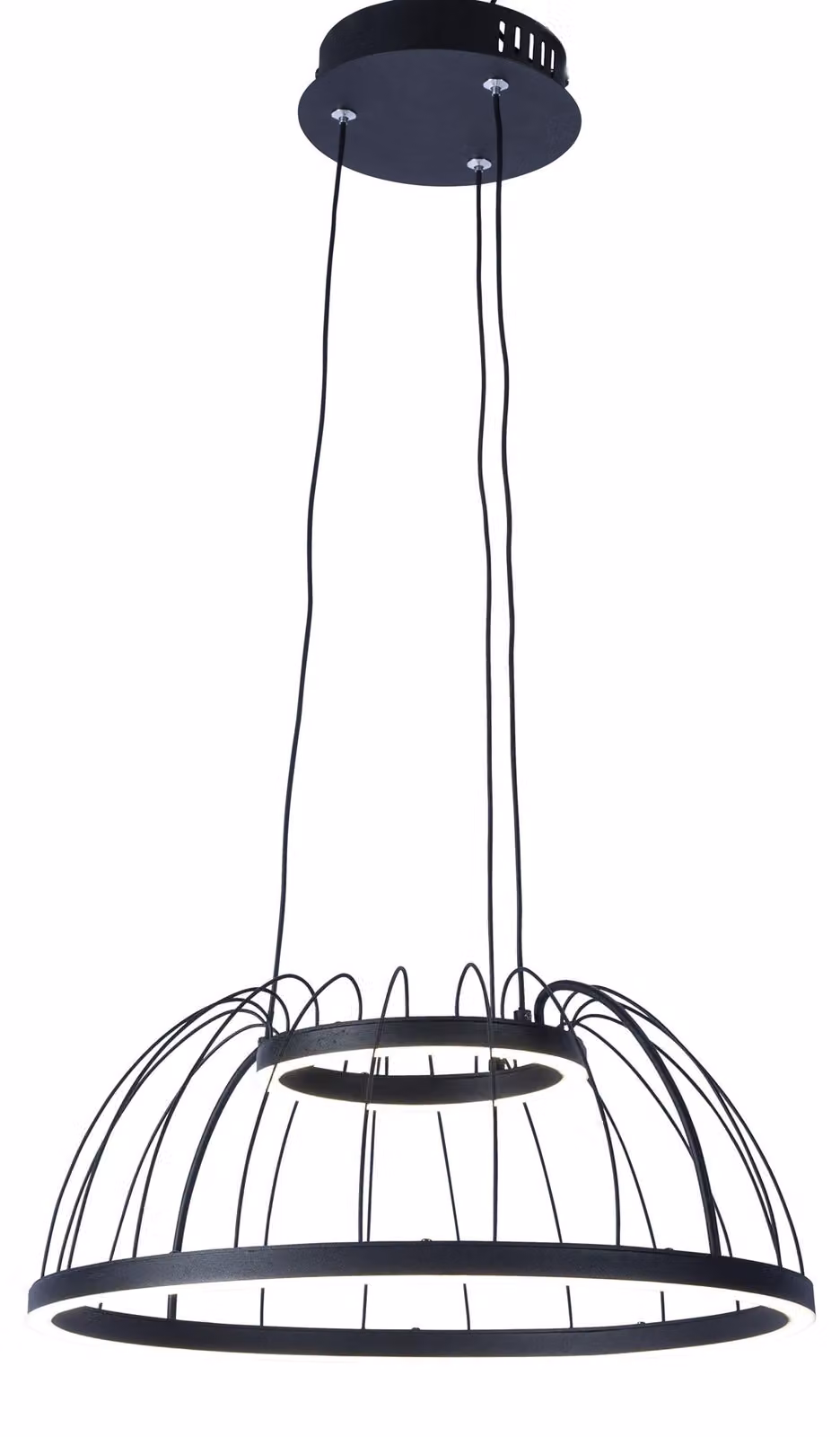 Lampada a sospensione Cercle LED 24W bianco neutro - 4000K, nera, per interni, da soffitto, per sala da pranzo, soggiorno e cucina