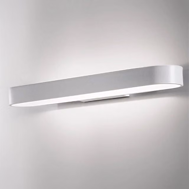 Lampada da parete LED Zafferano Cip, design minimalista in alluminio e plastica, colore bianco, luce calda 3000K, dimmabile, IP20