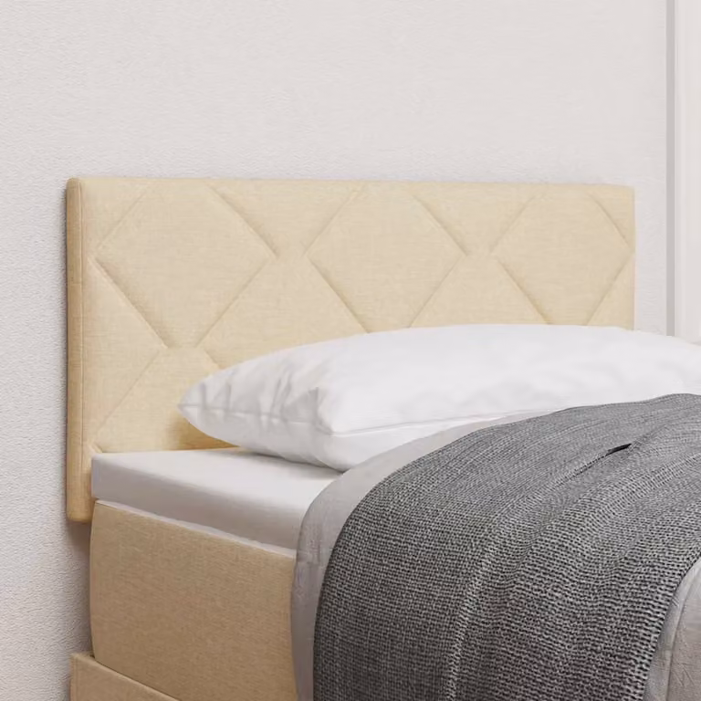 Testiera per letto vidaXL in tessuto beige con illuminazione LED integrata e porta di ricarica USB