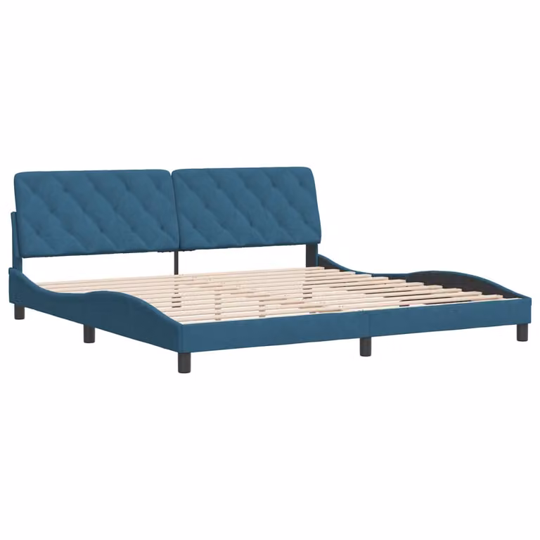 Giroletto senza Materasso Blu 200x200 cm in Velluto