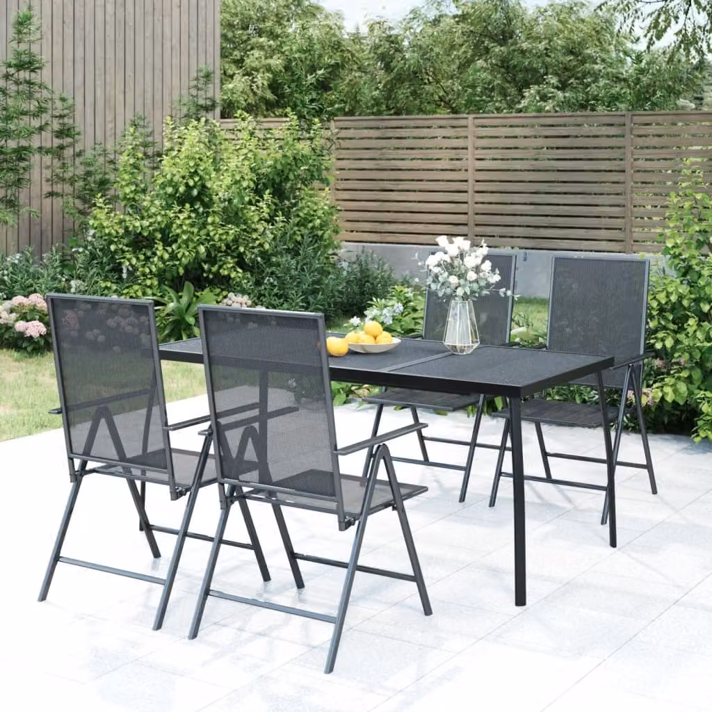 Maison Exclusive - Set da pranzo da giardino 5 pezzi in acciaio antracite