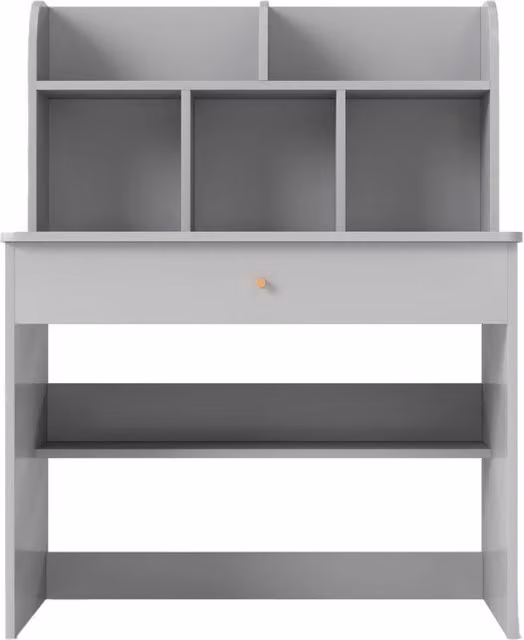 Scrivania per bambini in legno con mensola e cassetto, tavolo da scrittura e lettura Grigio chiaro L: 80 cm, P: 48 cm, H: 102 cm