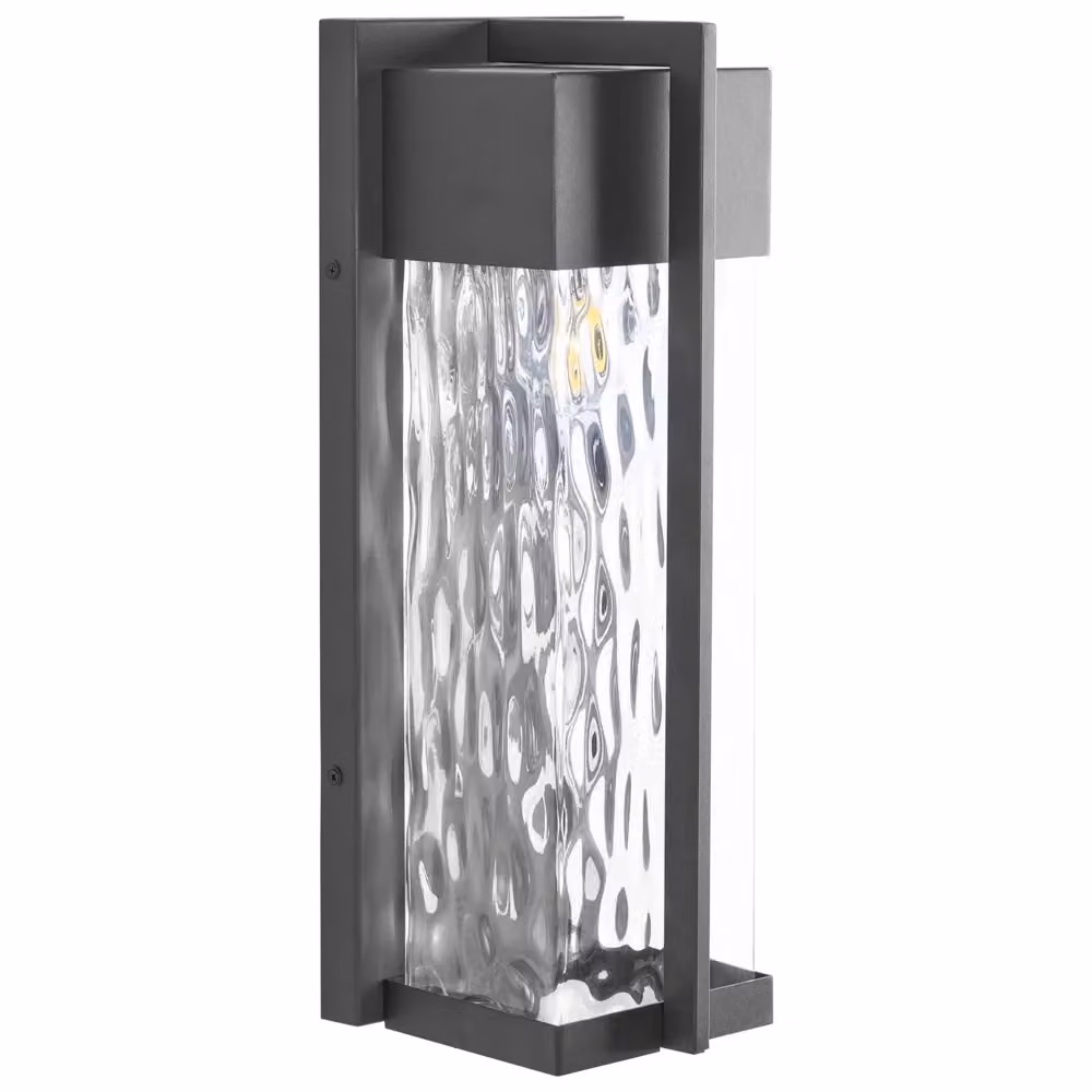 Set di 2 applique da esterno BELIANI in metallo e vetro, stile classico, colore nero, per giardino e terrazza, IP44, H: 13 cm, L: 13 cm, P: 18 cm – 2