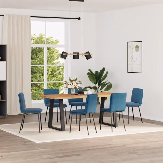 Sedie da Pranzo 6 pz Blu in Velluto 3315624