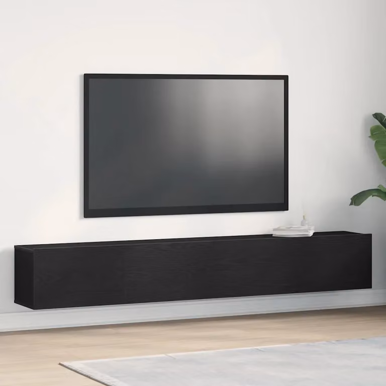 Set di 2 supporti mobili per TV vidaXL in legno MDF nero opaco per soggiorno