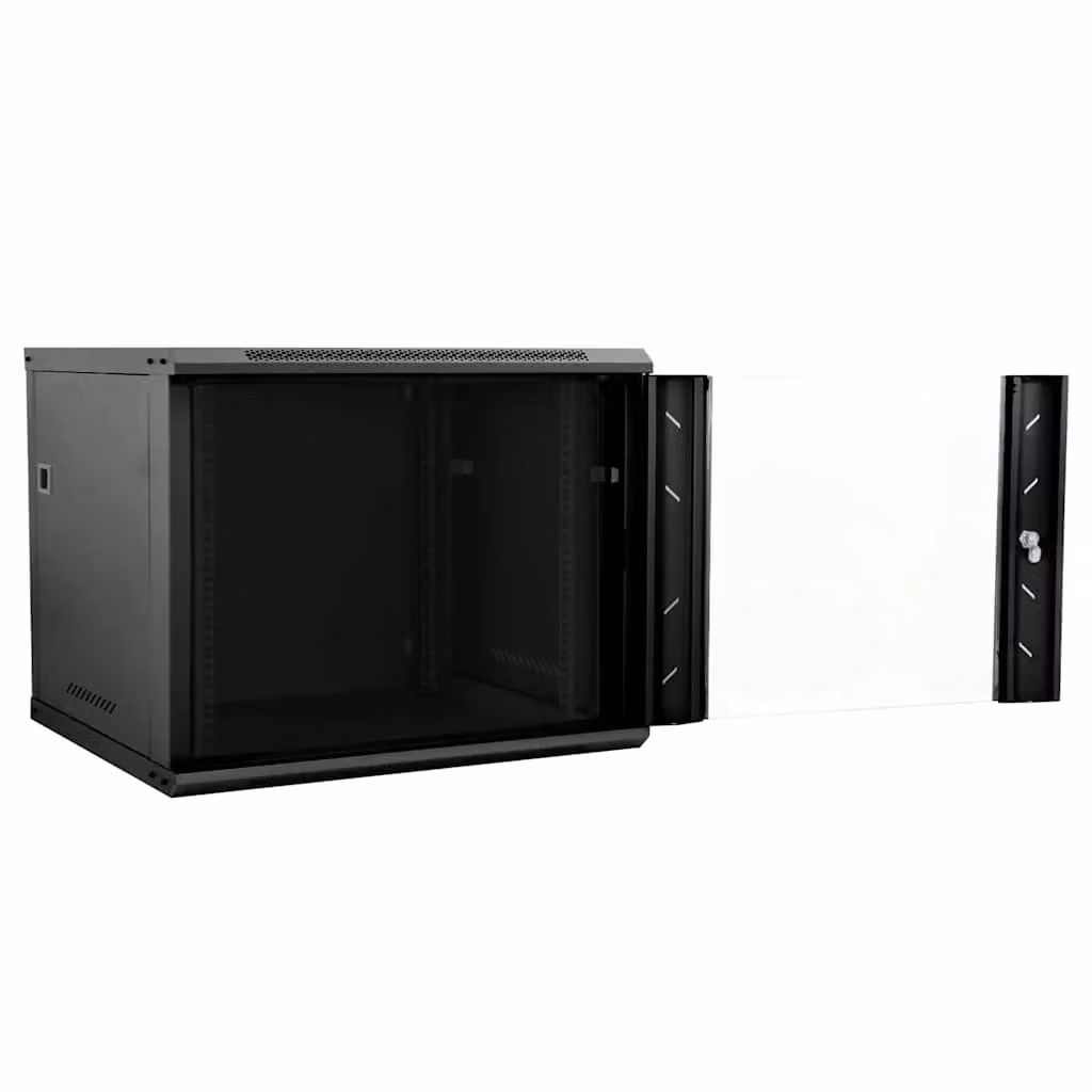Armadio a parete in stile industriale HELLOSHOP26 con ante in vetro e serratura, colore nero opaco, L: 60 cm, P: 50 cm, H: 50 cm – 2