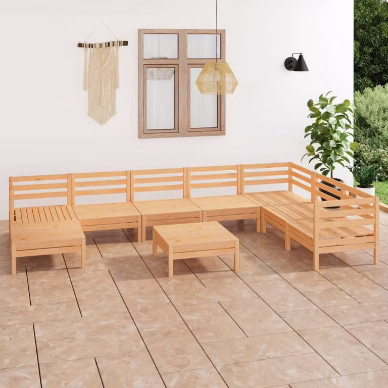 Maison Exclusive - Set Salotto da Giardino 9 pz in Legno Massello di Pino