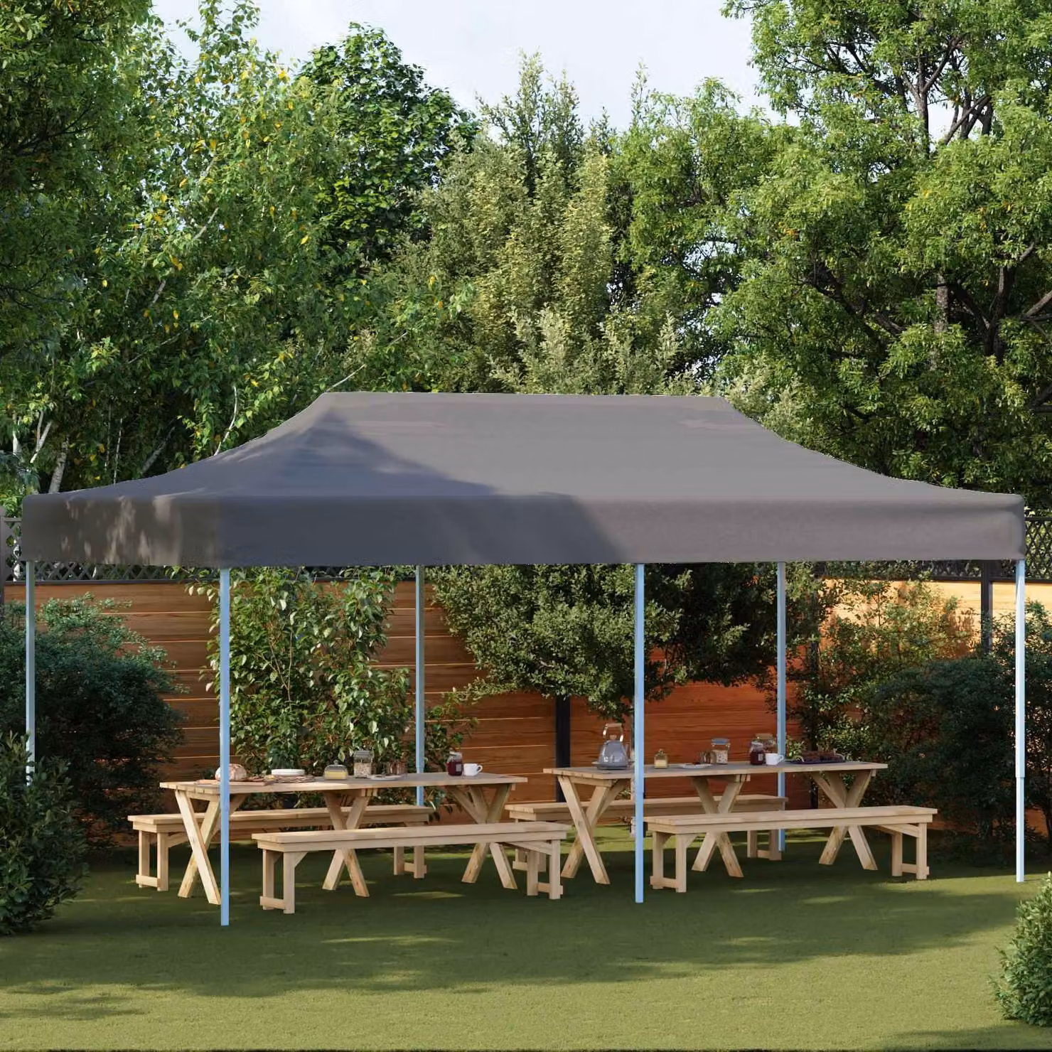 Maison Exclusive - Tenda per feste, dimensioni 291 x 580 x 315 cm, colore antracite, tessuto Oxford
