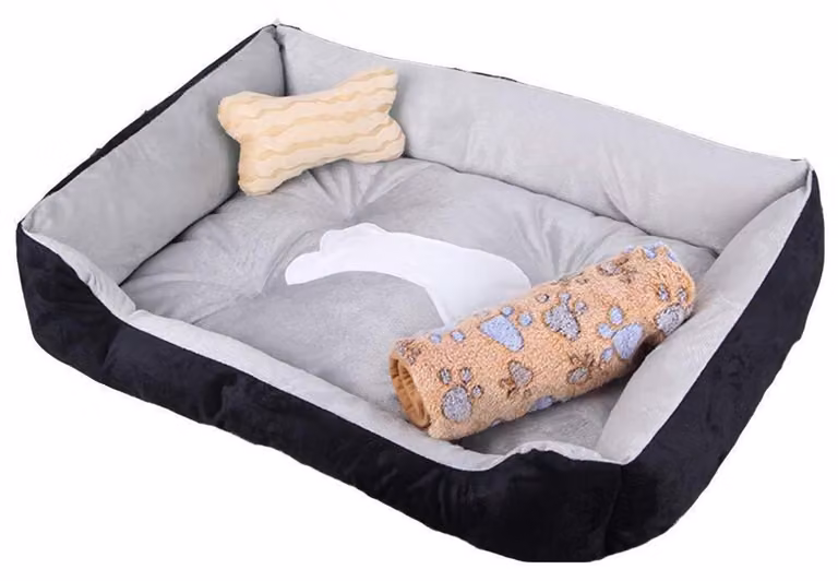 Cuccia per cani con bordo, lavabile, antiscivolo, color grigio scuro, taglia XL