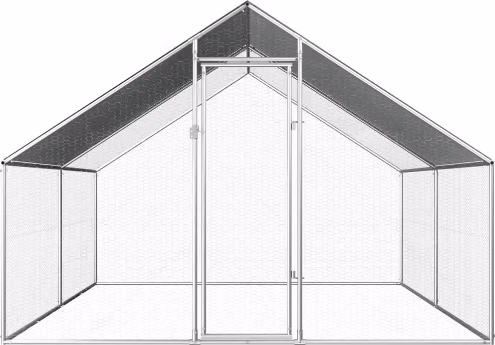 Gabbia per Polli da Esterno 2,75x4x1,92m in Acciaio Zincato