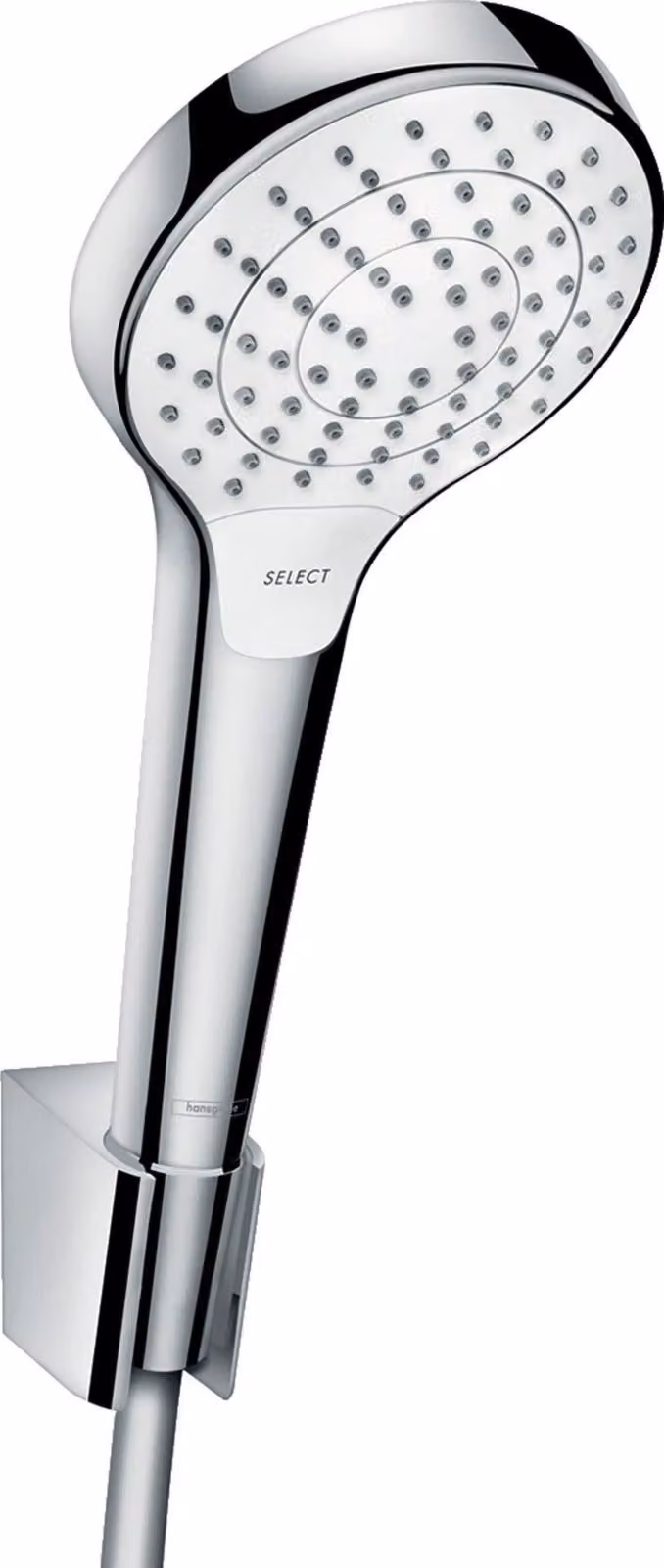 Set doccia con 3 tipi di getto, soffione da 110 mm, tubo flessibile da 125 cm, colore bianco/cromato