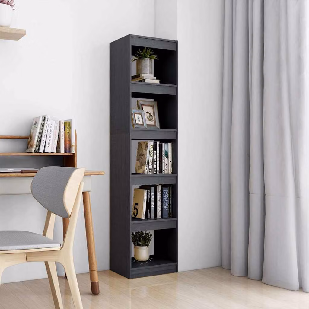 Libreria divisorio vidaXL in legno di pino massello grigio L 40 cm, P 30 cm, H 167,5 cm