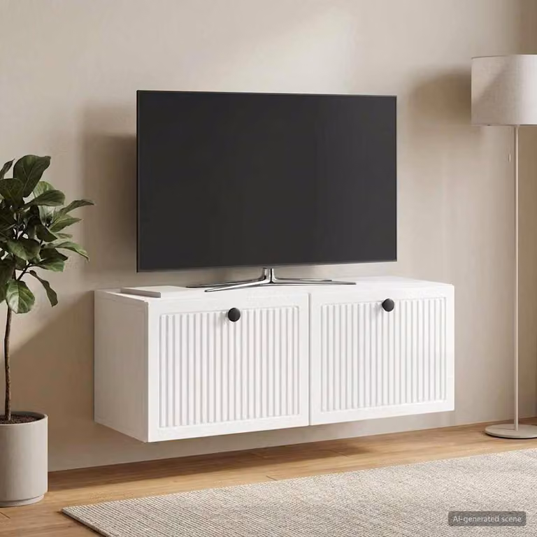 Mobile Porta TV da Muro vidaXL Bianco Lucido L: 78,5 cm, P: 31 cm, H: 30 cm