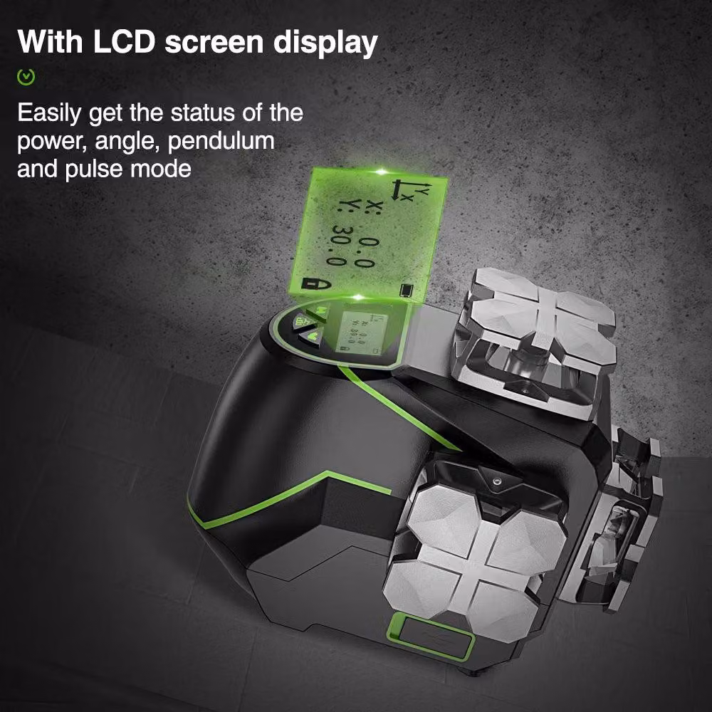 Livella laser 3D - Laser a croce - Laser per l'edilizia - Laser a linea verde - Bluetooth - Con ricevitore