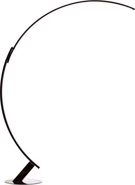 Lampada da terra KDLN Kyudo ad arco in metallo nero, LED dimmabile e regolabile, luce bianco caldo