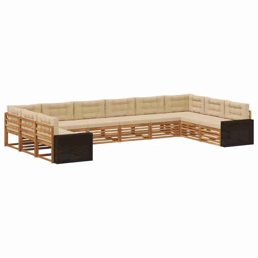 Set di divani da giardino vidaXL in legno di acacia massello con cuscini beige per esterno – 2
