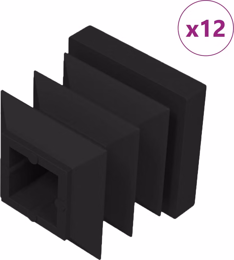 Tappi terminali 12 pcs Nero 15 x 15 x 15 mm PP