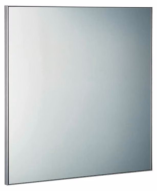 Specchio da bagno rettangolare, dimensioni 70 cm, colore argento, completo di kit di montaggio