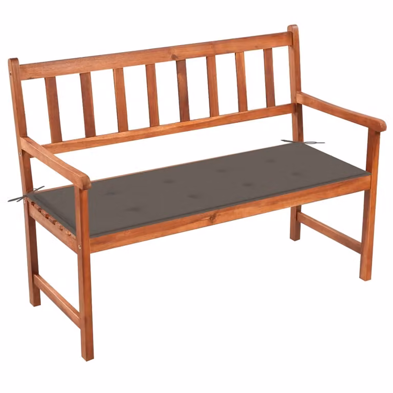 The Living Store Panca da giardino con cuscino 120 cm in legno massiccio di acacia