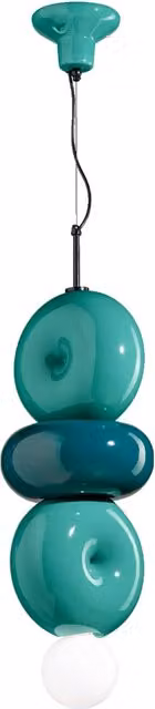 Lampada a sospensione Ferroluce BumBum in ceramica stile Art Déco, colori giallo e arancio, con lampadina E27 sostituibile