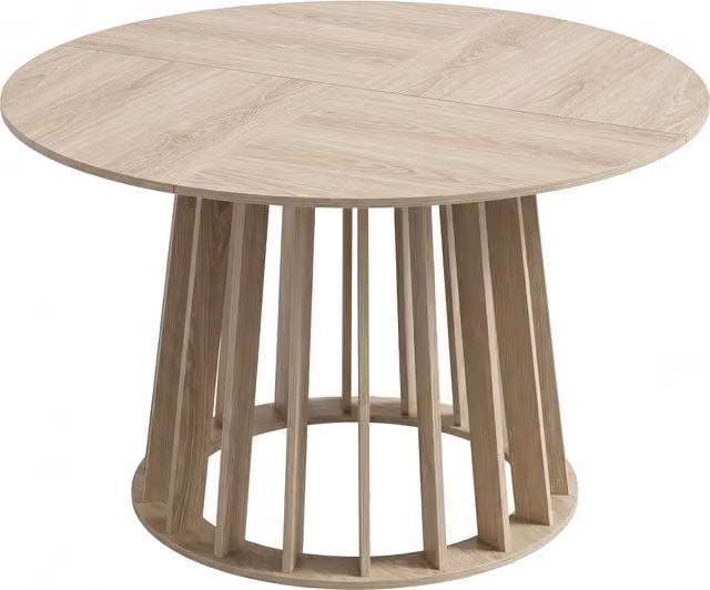 Tavolo da pranzo rotondo HOMCOM in legno naturale marrone per 4-6 persone, Ø 120 x H 75 cm – 1