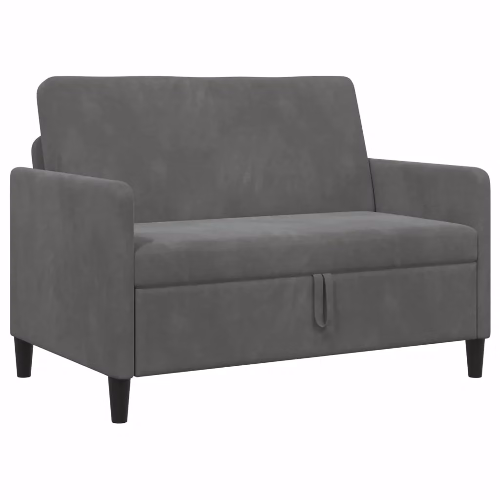 Divano letto moderno vidaXL con contenitore e seduta sollevabile, Grigio, L: 122 cm, P: 78 cm, H: 87 cm – 2