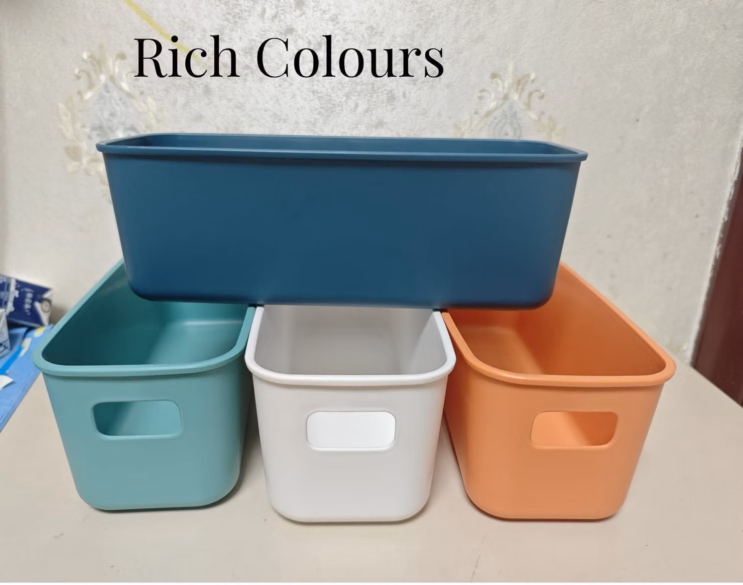 Contenitore in plastica, 28x10x11 cm, con maniglie, adatto per cucina e bagno