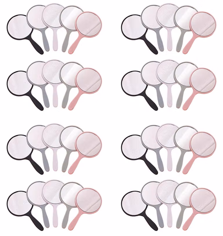 Set di 40 piccoli specchietti portatili rotondi per il trucco, disponibili in diversi colori