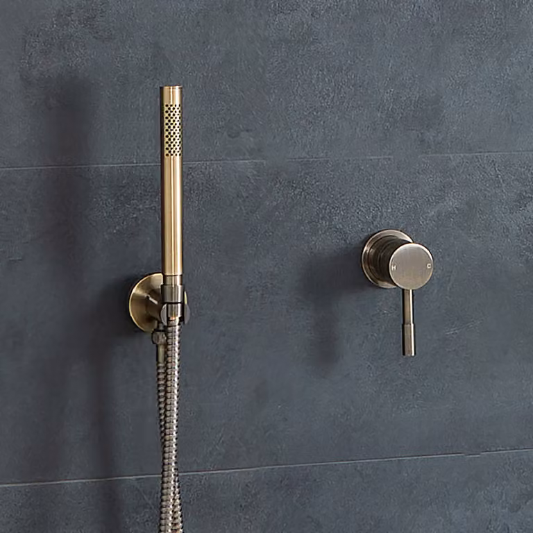 Miscelatore Doccia Manuale Con Doccetta – Ottone Spazzolato – Clarus
