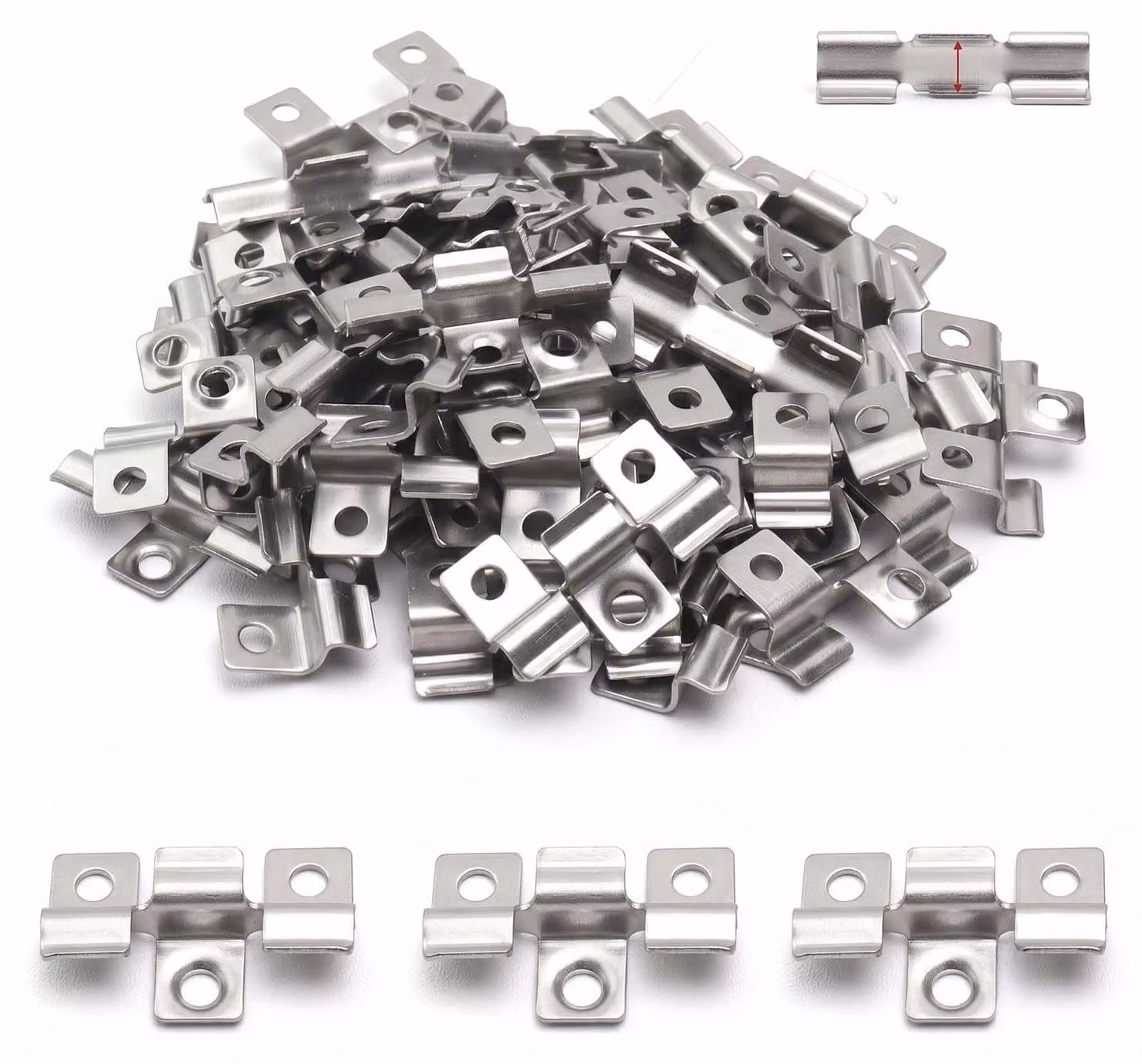 Set di 120 clip di fissaggio in acciaio inossidabile e materiale composito per pavimenti