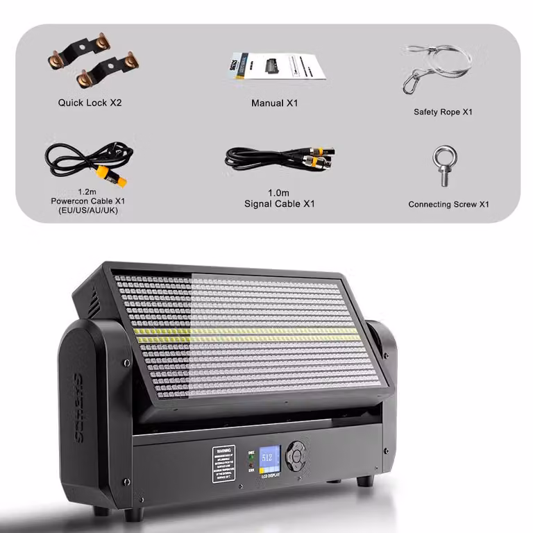 Fari da palco a LED - Testa mobile - 200 W - Controllo pixel - Dimming lineare - DMX512 - 100–240 V - Spina europea